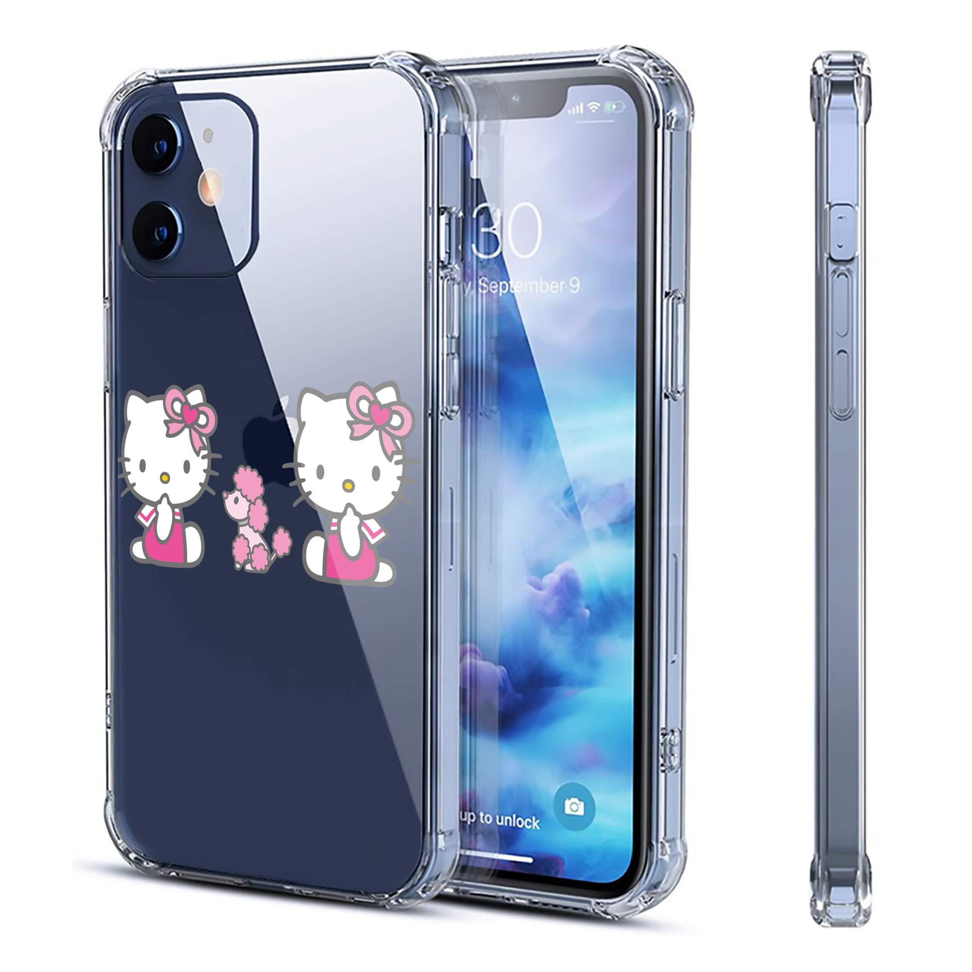 （画像用） Hello Kitty ハローキティ 【iPhone 12シリーズ対応】透明スマホケース（クリアソフトケース）